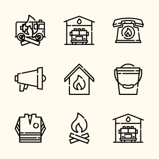 Firefighting icons pack