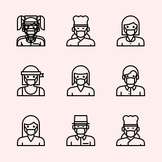 Mask avatar icons pack