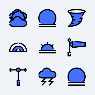Weather Blue Field icons pack