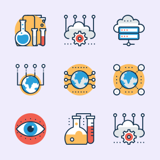 Science and technology icons pack