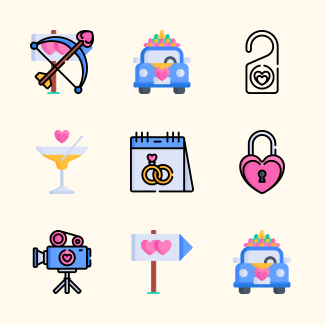 Wedding icons pack