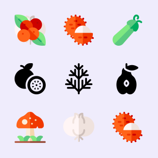 Fruits and Vegetables icons pack