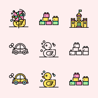 Children Toys icons pack