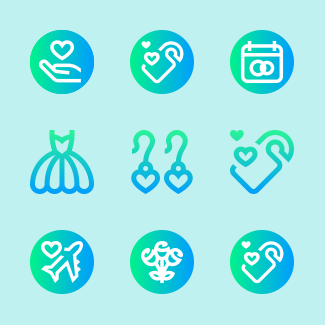 Wedding icons pack