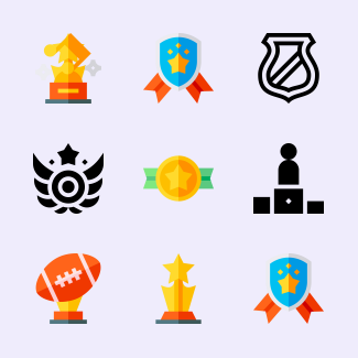 Rewards and badges icons pack