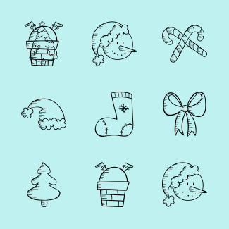 Christmas Hand Drawn icons pack