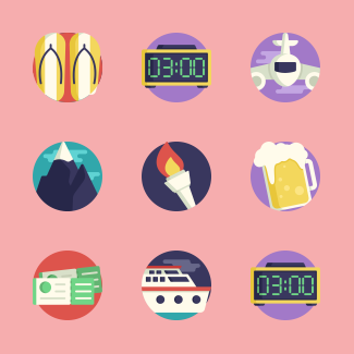 Travel icons pack