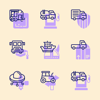 Transportation icons pack