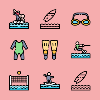 Aquatic Sports icons pack