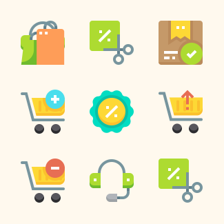 Shopping icons pack
