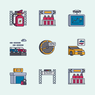 Racing icons pack