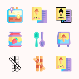 Ice Cream Shop icons pack