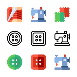 Sewing icons pack