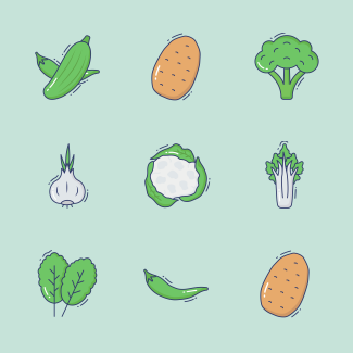 Vegetables icons pack