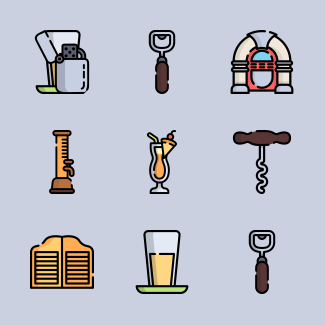 Bar and Pub icons pack