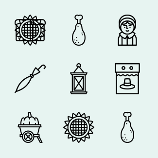 Thanksgiving icons pack