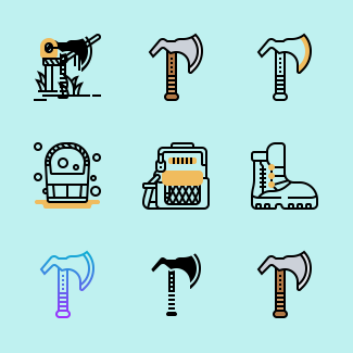 Camping icons pack