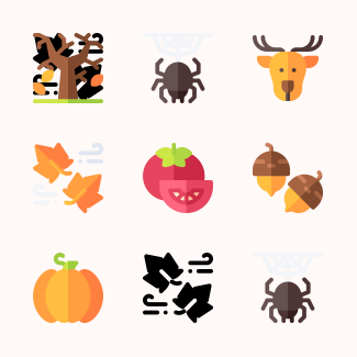 autumn nature icons pack