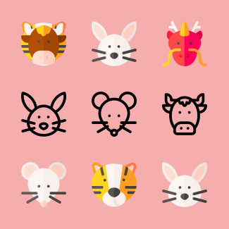 chinese zodiac icons pack