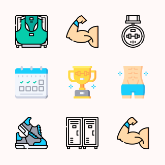 Gym icons pack