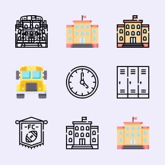 High School icons pack