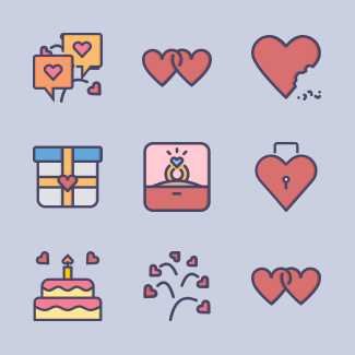 Valentines Day icons pack