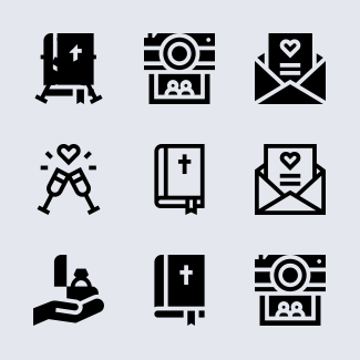 Wedding icons pack