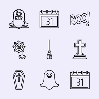 Lineal Halloween icons pack