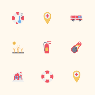 Disaster icons pack