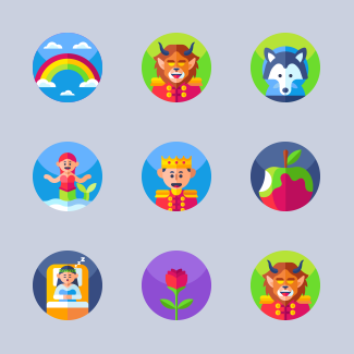 Fairy tale icons pack