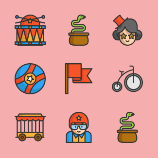 Circus icons pack