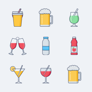 Drink and Beverage icons pack