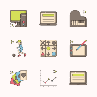 Edutainment icons pack