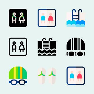 Swimming Pool Rules icons pack