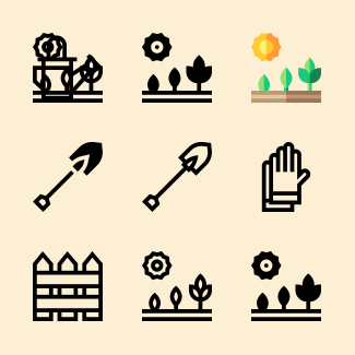 Gardening icons pack