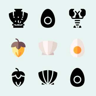 Food and drinks allergy icons pack