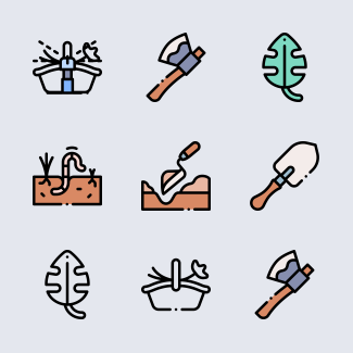 Gardening icons pack