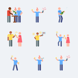 New Year icons pack