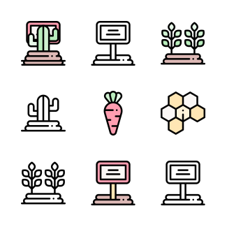 Gardening icons pack