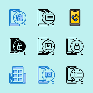 Smartphone technology icons pack
