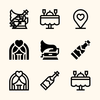 Wedding icons pack