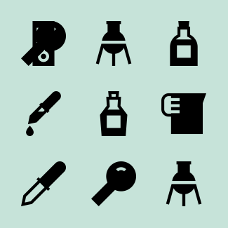 Laboratory set icons pack