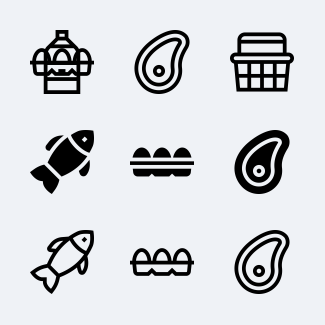 Grocery icons pack