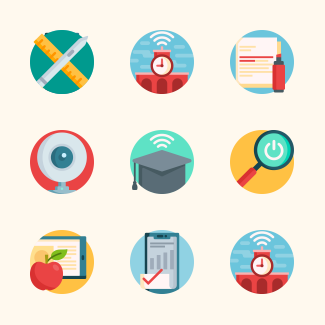 Online learning icons pack