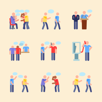 Communication pictograms icons pack