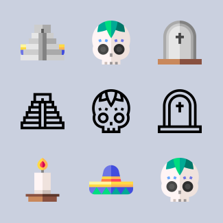 Dia de muertos icons pack