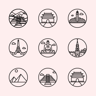Monuments icons pack