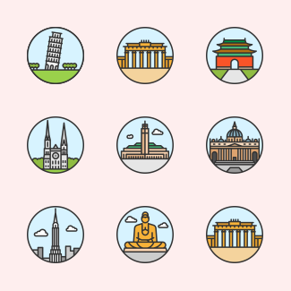 Monuments icons pack