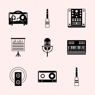 Music elements icons pack