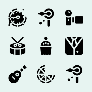 Party elements icons pack
